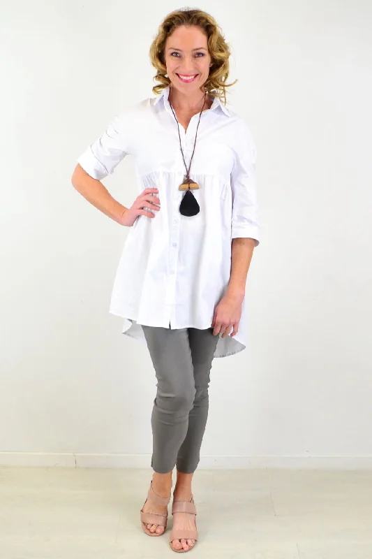 Don't Delay Crisp White Trendsetting Tunic Shirt