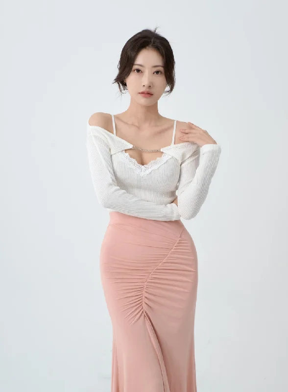 Great Deal Off-Shoulder Knit Bolero Cardigan IO26