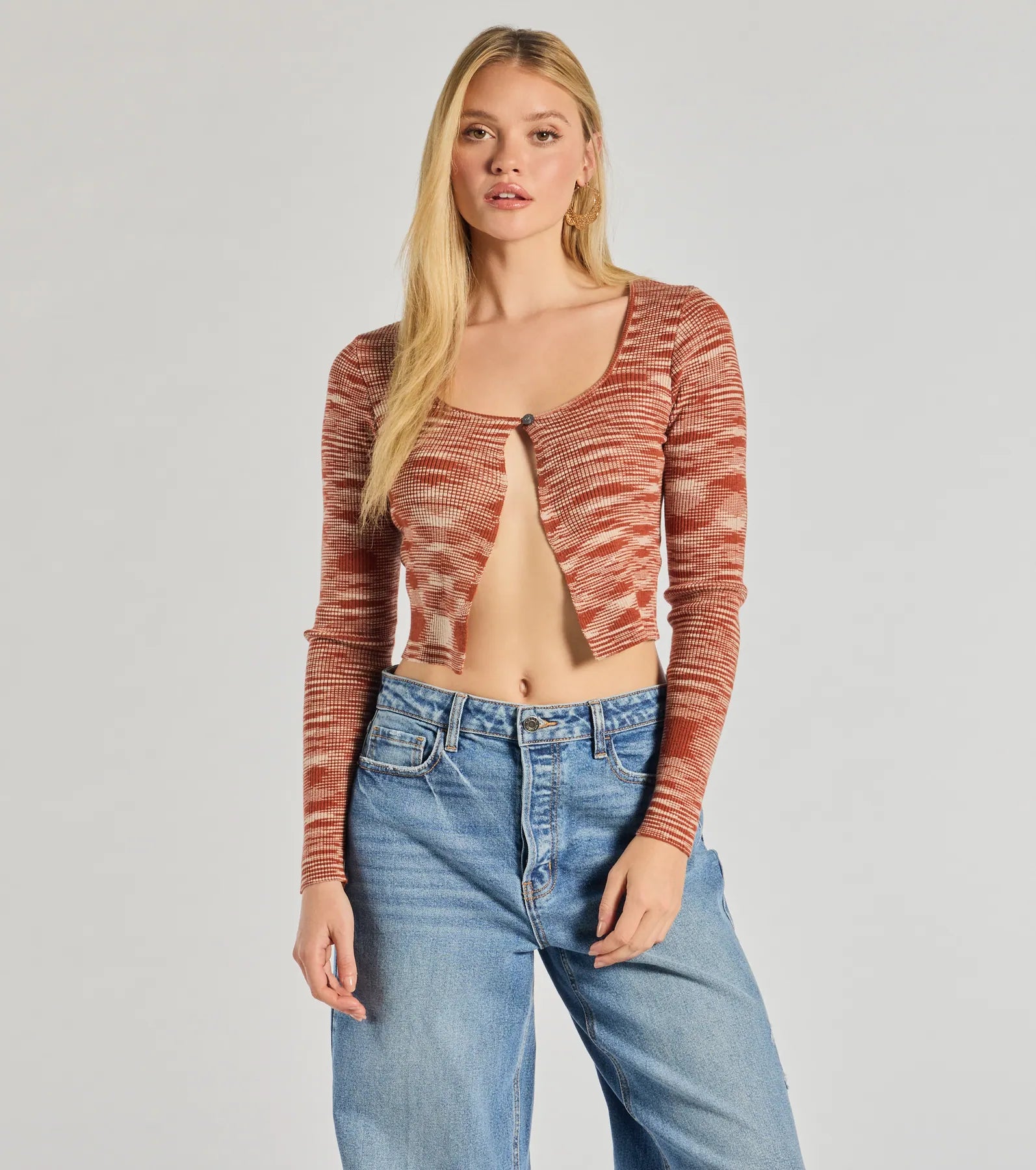 Exclusive Weekend Offers Inside Sassy Knits Long Sleeve Button Crop Top