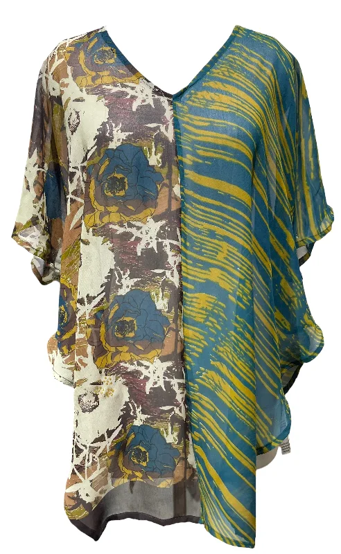 Weekend Specials to Savor PRG5150 Sheer Avatar Pure Silk Waterfall Top