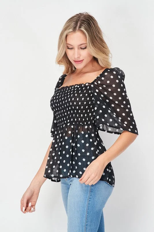 Special Price The Anicoletta's Polka-Dots Blouse