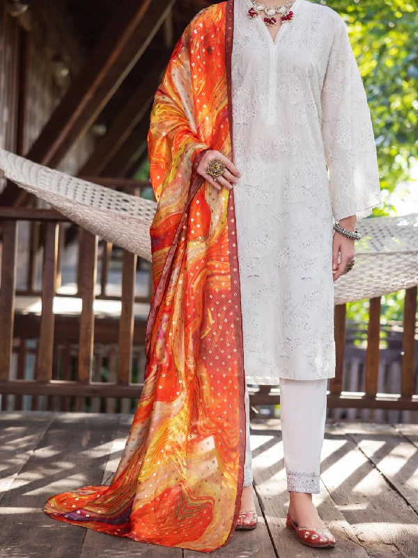 Discount Mania White Lawn Kurti - ALP-LK-1834