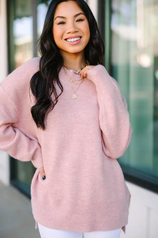 Year-End Clearance It Can Happen Pink Side Slit Sweater