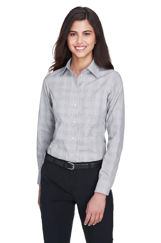 Weekend Savings Delight Devon & Jones Womens Crown Woven Collection Wrinkle Resistant Long Sleeve Button Down Shirt - White/Graphite Grey/Light Graphite Weekend Savings Delight Devon & Jones Womens Crown Woven Collection Wrinkle Resistant Long Sleeve Button Down Shirt - White/Graphite Grey/Light Graphite