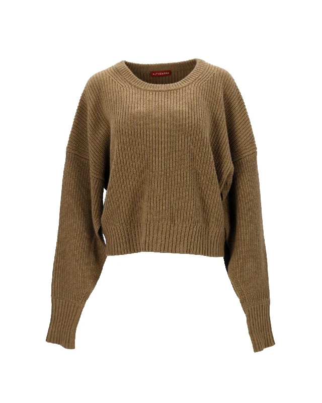 Weekend Bargains to Grab Altuzarra Anthea Cashmere-Blend Sweater In Khaki Cotton