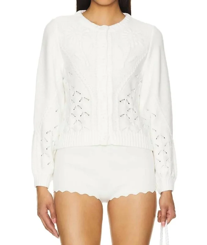 Weekend Steals Await Arlene Sweater Cardigan In Ivory