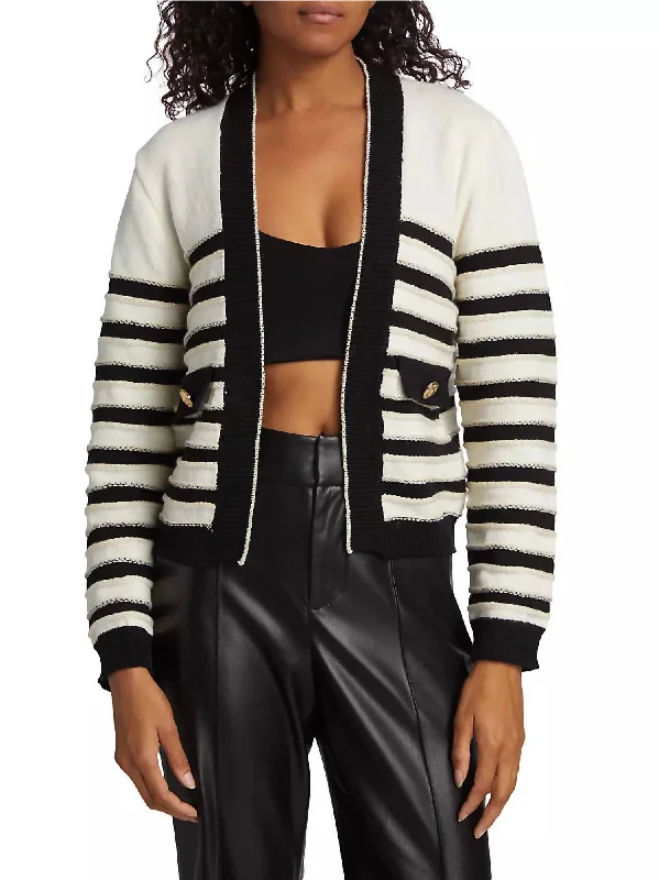 Special Offer Kammi Cardigan In Ivory/black