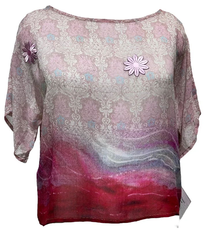 Massive Deal PRG3880 Sheer Avatar Pure Silk Boxy Top