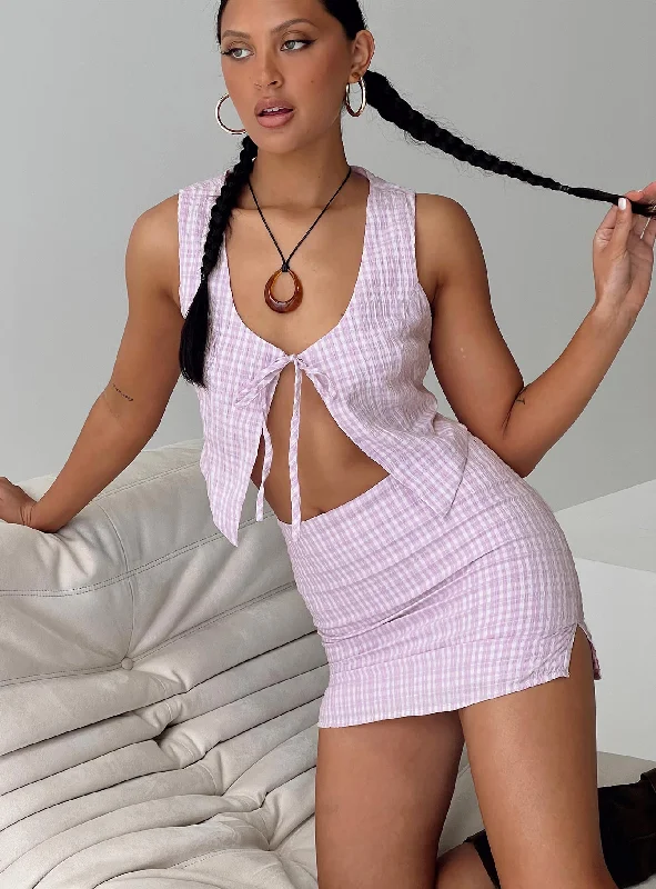 Super Discount Mulberry Gingham Set Purple