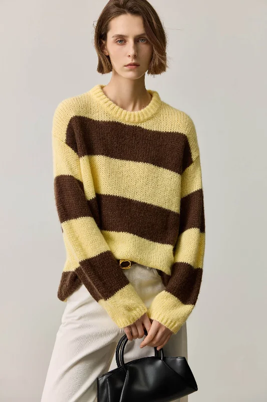 LILY Wool-Blend Mohair Colorblock Sweater