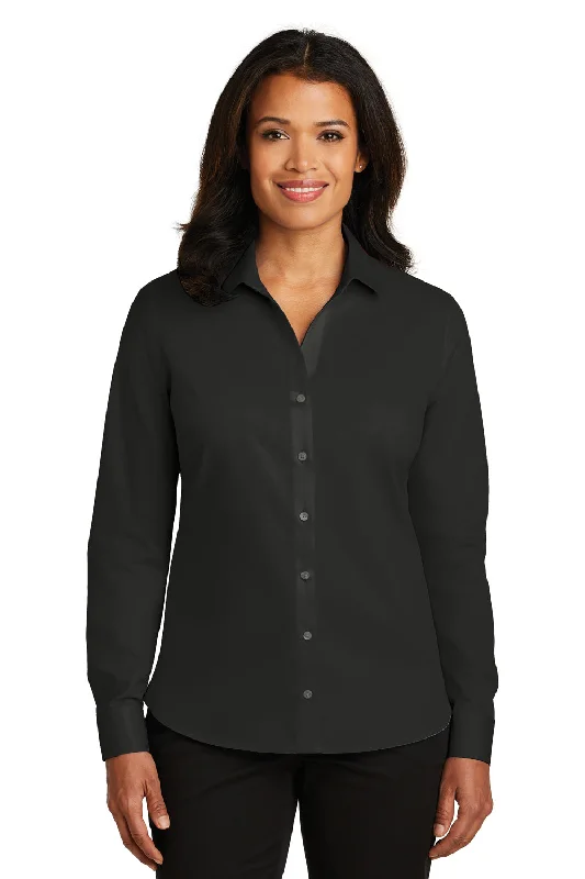 Weekend Bargains to Celebrate Red House Womens Wrinkle Resistant Long Sleeve Button Down Shirt - Black - Closeout Weekend Bargains to Celebrate Red House Womens Wrinkle Resistant Long Sleeve Button Down Shirt - Black - Closeout