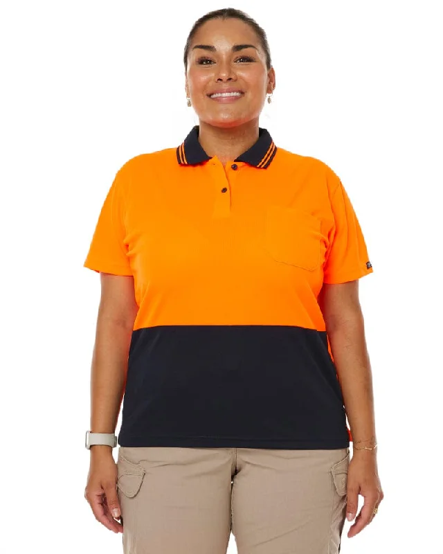 Weekend Offers You Can't Ignore Ladies Hi Vis SS Polo - Orange/Navy