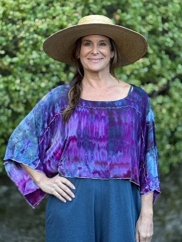 Make Your Weekend Count with Savings Ice Dye Poncho Top