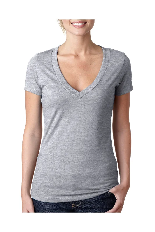 Weekend Offers That Amaze Next Level Womens CVC Jersey Short Sleeve V-Neck T-Shirt - Heather Dark Grey - Closeout Weekend Offers That Amaze Next Level Womens CVC Jersey Short Sleeve V-Neck T-Shirt - Heather Dark Grey - Closeout