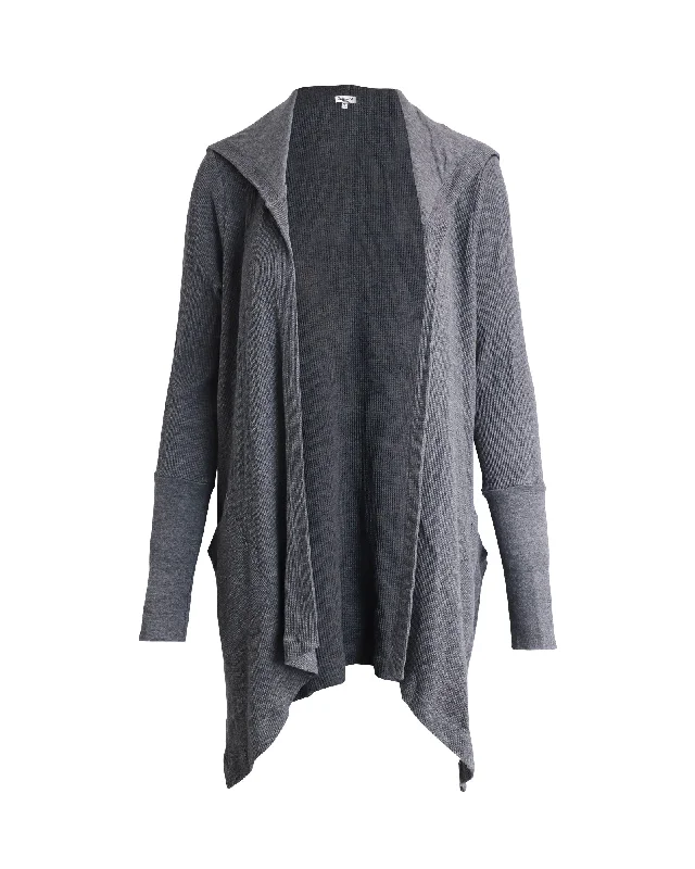 Take Advantage Splendid Hooded Cardigan in Grey Cotton