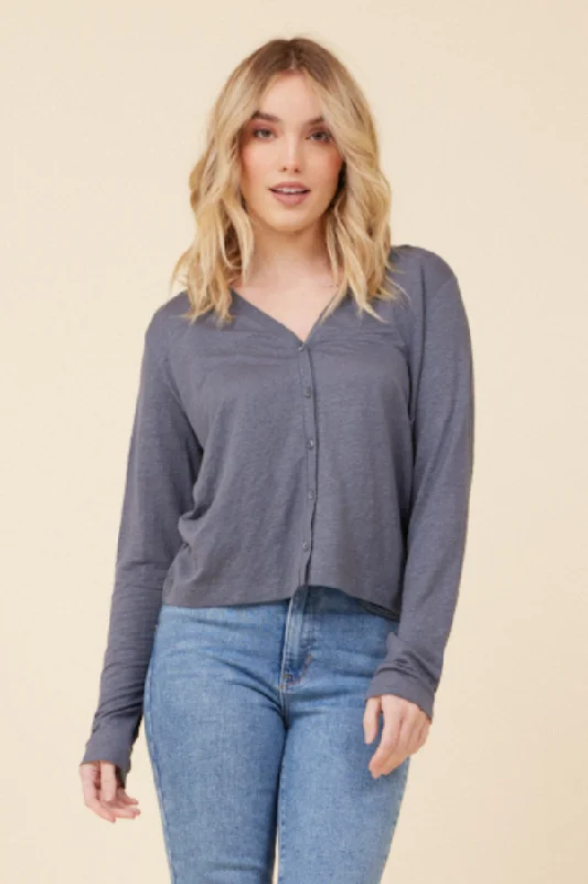 Weekend Specials to Delight Majestic Stretch Linen Cardigan in Pirate