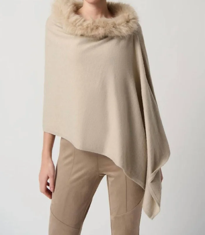 Weekend Deals That Dazzle Sweater Knit Poncho In Alabaster