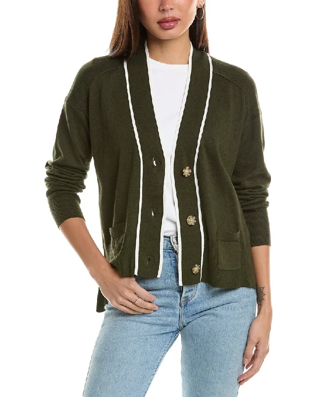 Discount Mania Hannah Rose Tipped High-Low Cashmere-Blend Sweater