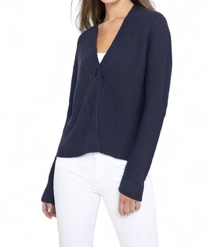 Weekend Offers That Sizzle One Button Textured Cardigan In Eclipse