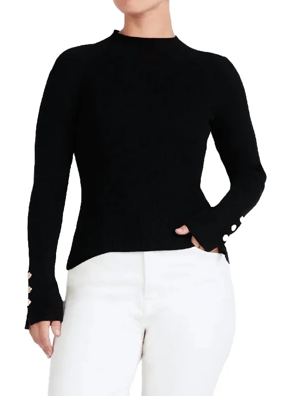 Weekend Offers That Amaze Kassandra Ribbed Mock Neck Sweater In Black