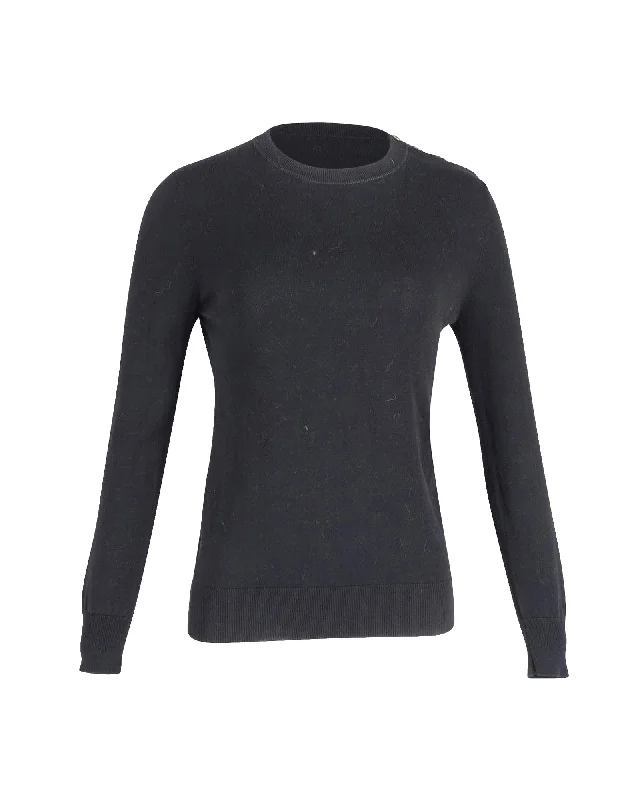 Super Bargain Givenchy Crewneck Sweater in Black Cotton