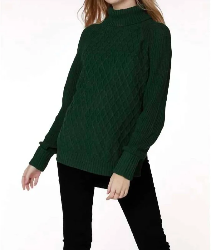 Weekend Specials You Can't Miss Raglan Turtleneck Sweater In Hunter