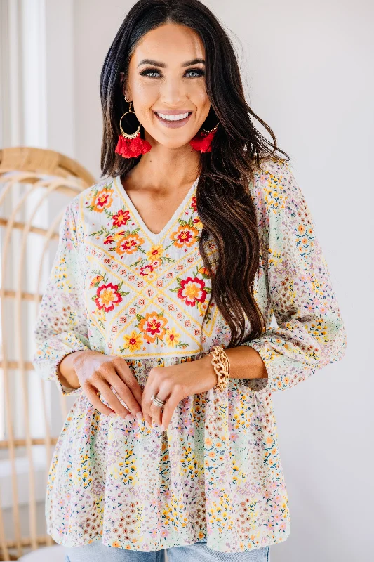 Hurry In Easy On The Eyes Embroidered Top