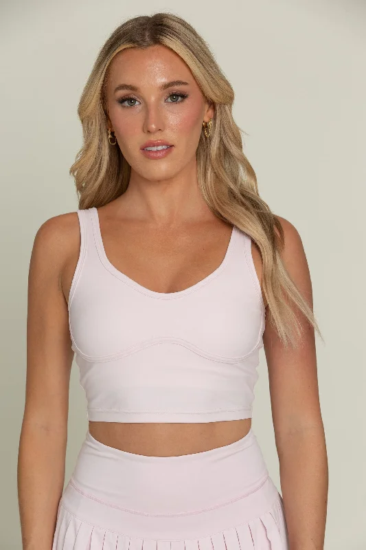 Huge Savings Pearl Pink Lined Crop Bra Top