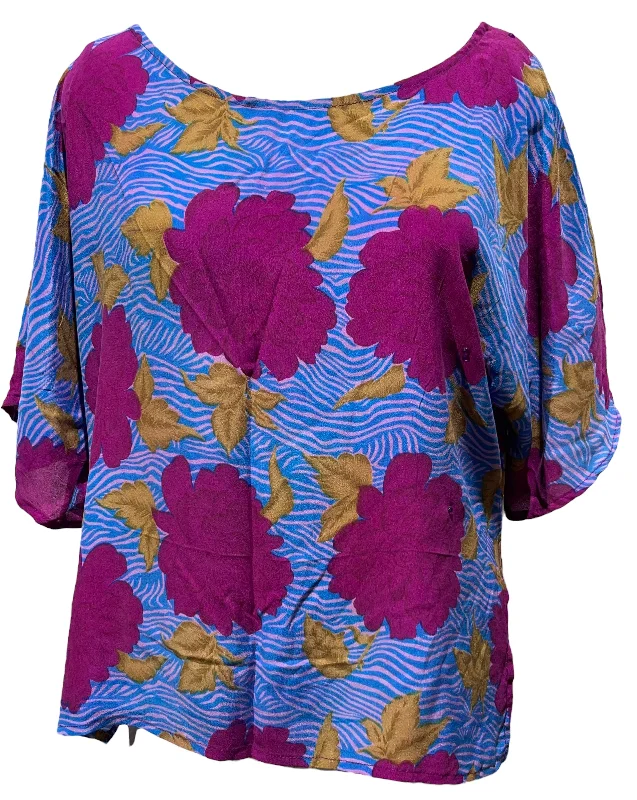Weekend Specials You Can't Miss PRC4098 Avatar Pure Silk Side Slit Top