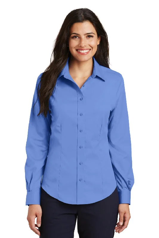 Extra Discount Port Authority Womens Wrinkle Resistant Long Sleeve Button Down Shirt - Ultramarine Blue - Closeout Extra Discount Port Authority Womens Wrinkle Resistant Long Sleeve Button Down Shirt - Ultramarine Blue - Closeout