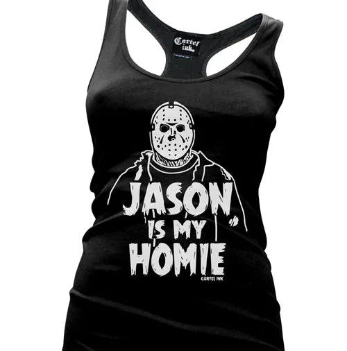 Weekend Offers That Sizzle Jason is my Homie Women's Racer Back Tank Top