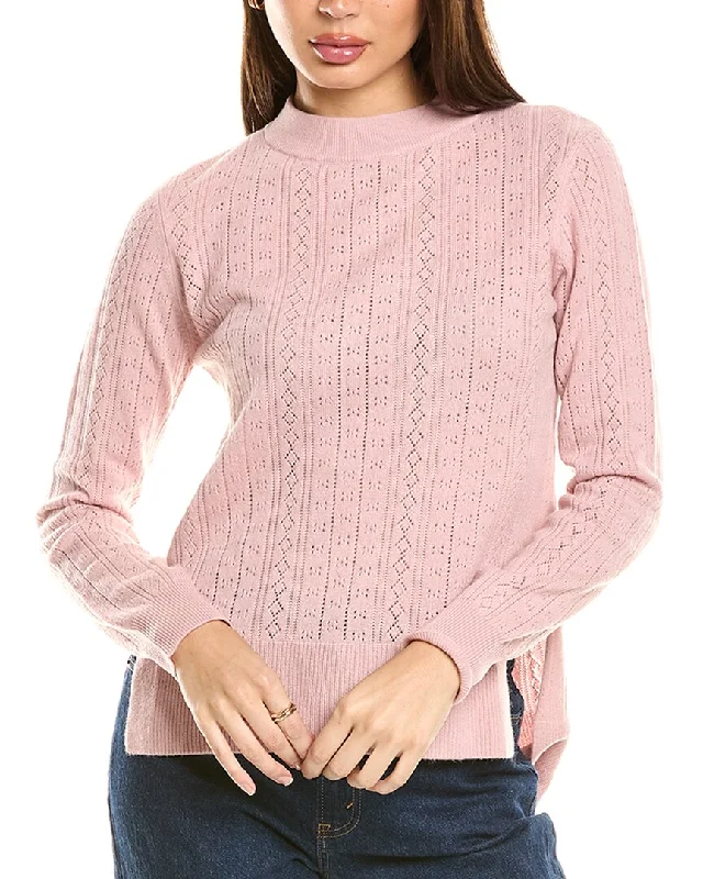 Weekend Offers That Sizzle Malo Cashmere Pointelle Wool & Cashmere-Blend Sweater