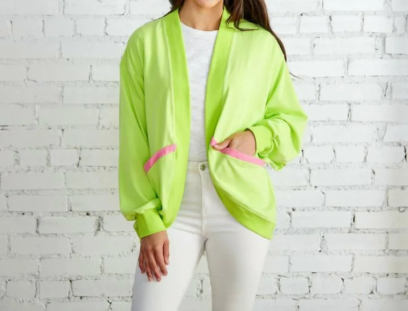 Deep Savings Coastal Cardigan In Neon