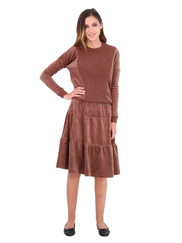 Major Deal 5 Stars Ribbed Velour Crewneck Top