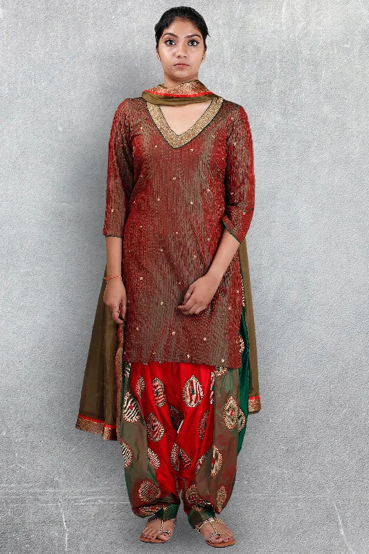 Weekend Price Cuts Galore Maroon Patiala Suit