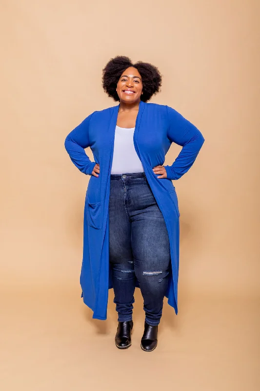 Act Now Jane Cardigan in Electric Blue