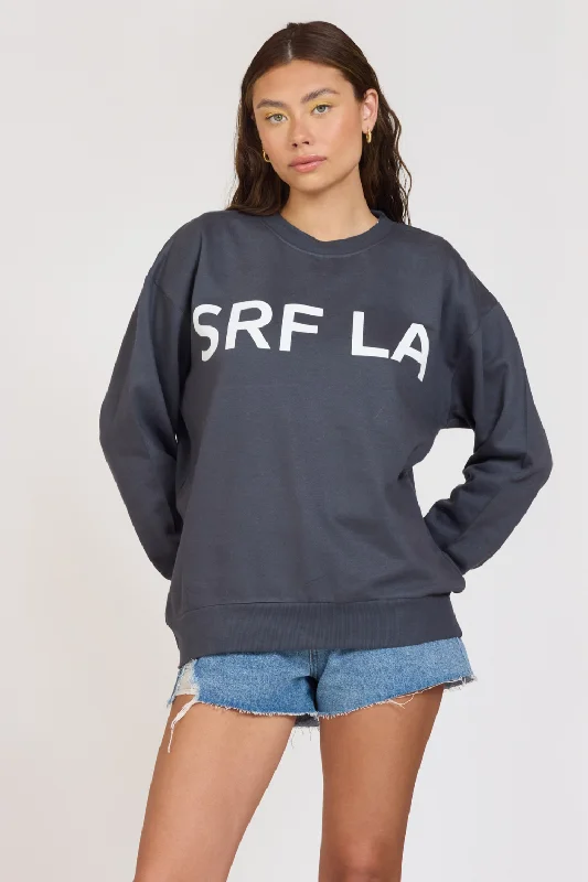 "Surf LA" Black Surf Wash Crewneck