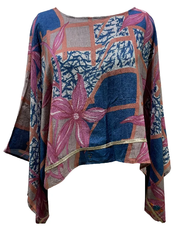 Weekend Offers That Delight PRC5423 Avatar Pure Silk Kimono-Sleeved Top