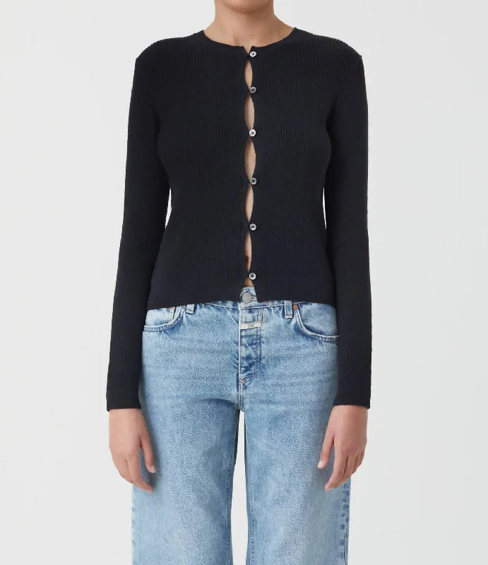 Weekend Specials Just for You Cropped Cardigan In Black