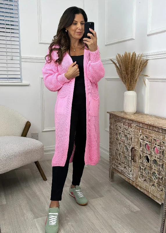 Margaret Pink Longline Cardigan