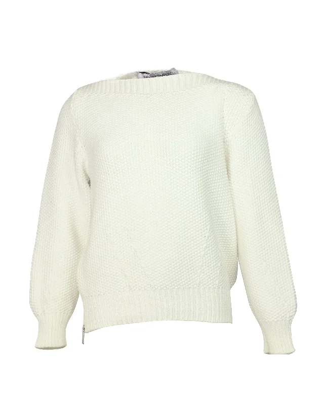 Weekend Specials to Snag Sportmax Knitted Sweater in White Cotton