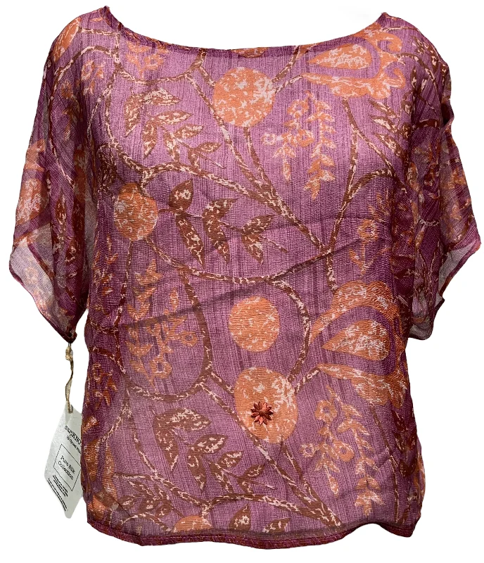 Weekend Offers That Tempt PRG927 Greater Crested Tern Sheer Avatar Pure Silk Boxy Top