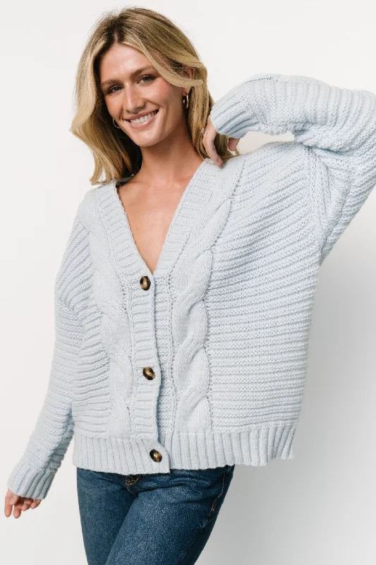 Lowest Rates Ames Cable Knit Cardigan | Light Blue