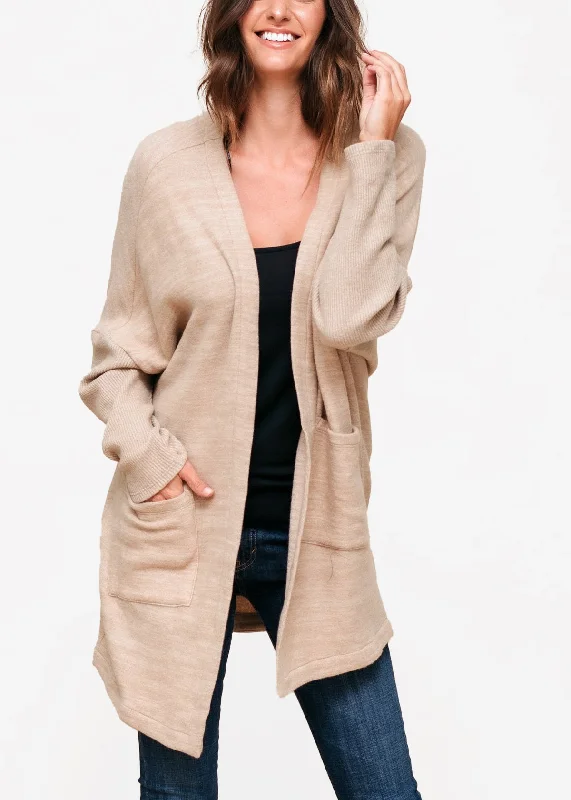 Unwind with Weekend Discounts Women's Basic Cardigan In Camel