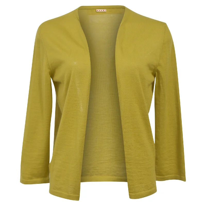 Weekend Deals That Excite Marni Open-Front Cardigan in Yellow Wool