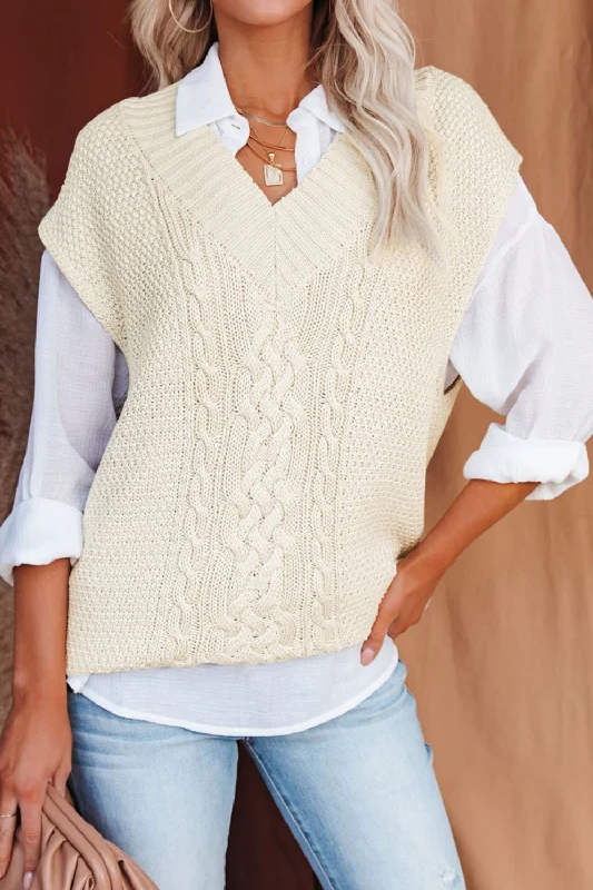 Weekend Deals to Make You Smile Cable-Knit V-Neck Sweater Vest