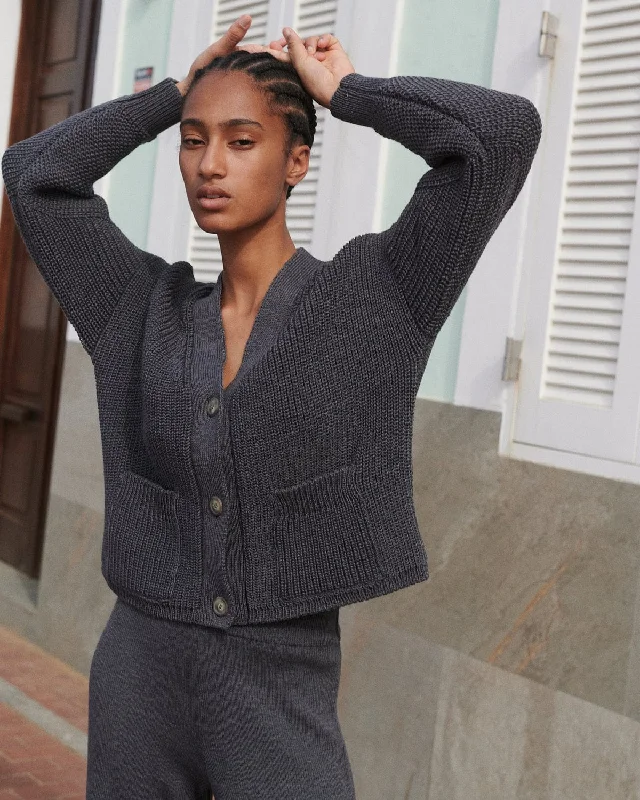 Weekend Deals That Dazzle Preila: Charcoal Merino Wool Cardigan
