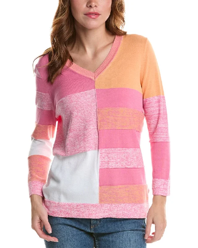 Lowest Price Edinburgh Knitwear Marled Colorblocked Sweater