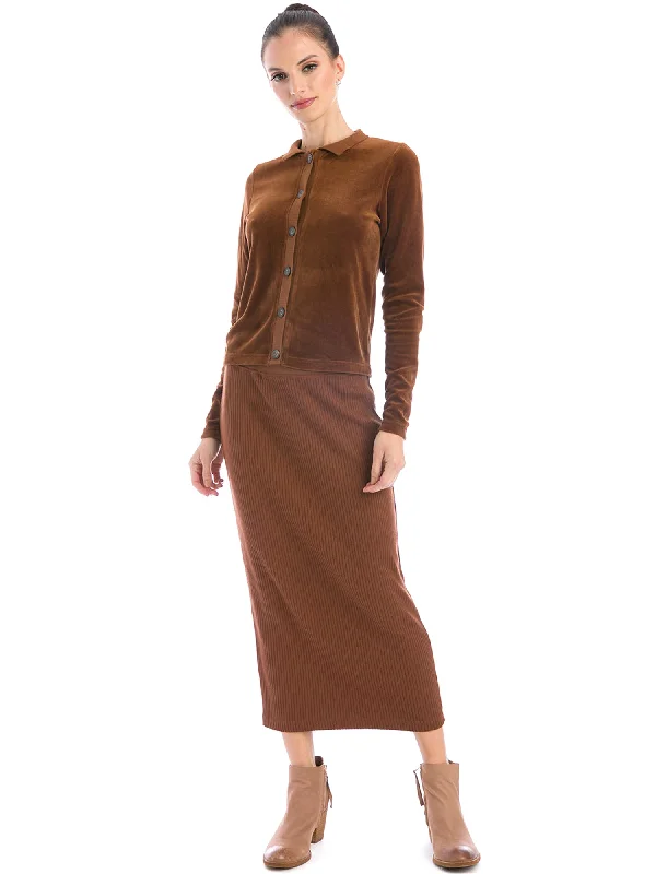 Extra Savings Hard Tail Velour Polo Cardigan (V-209)