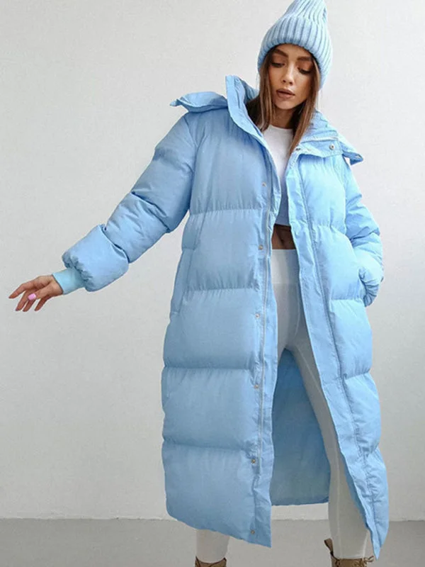 Long Coat Women's Coats and Jackets- Korean Style Extra Long Puffy Warm Jacket